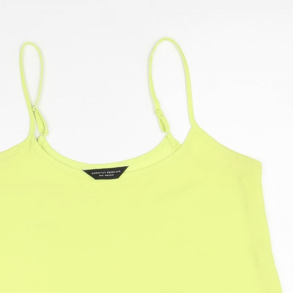 Womens UK Size 12 Dorothy Perkins Yellow Basic Tank