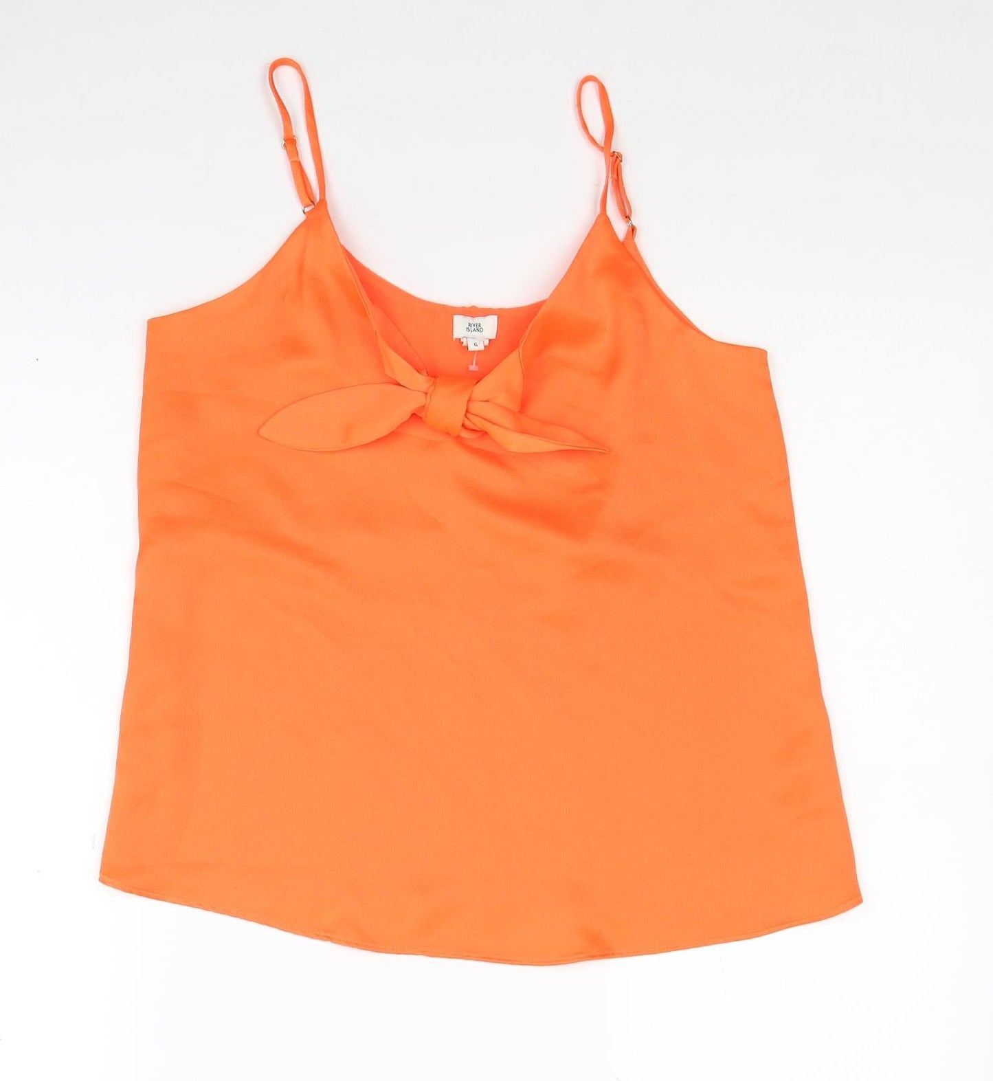 Womens UK Size 6 River Island Orange Basic Tank