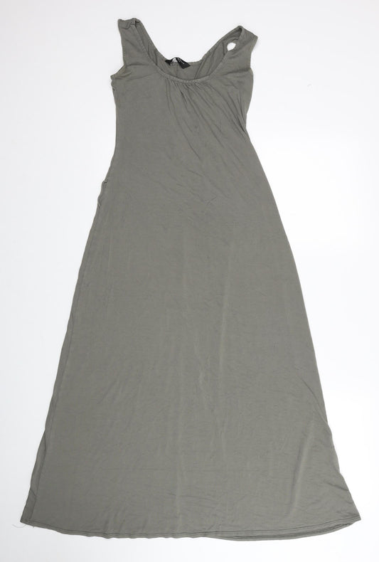 Dorothy Perkins Womens Green Viscose A-Line Size 6 Scoop Neck Pullover