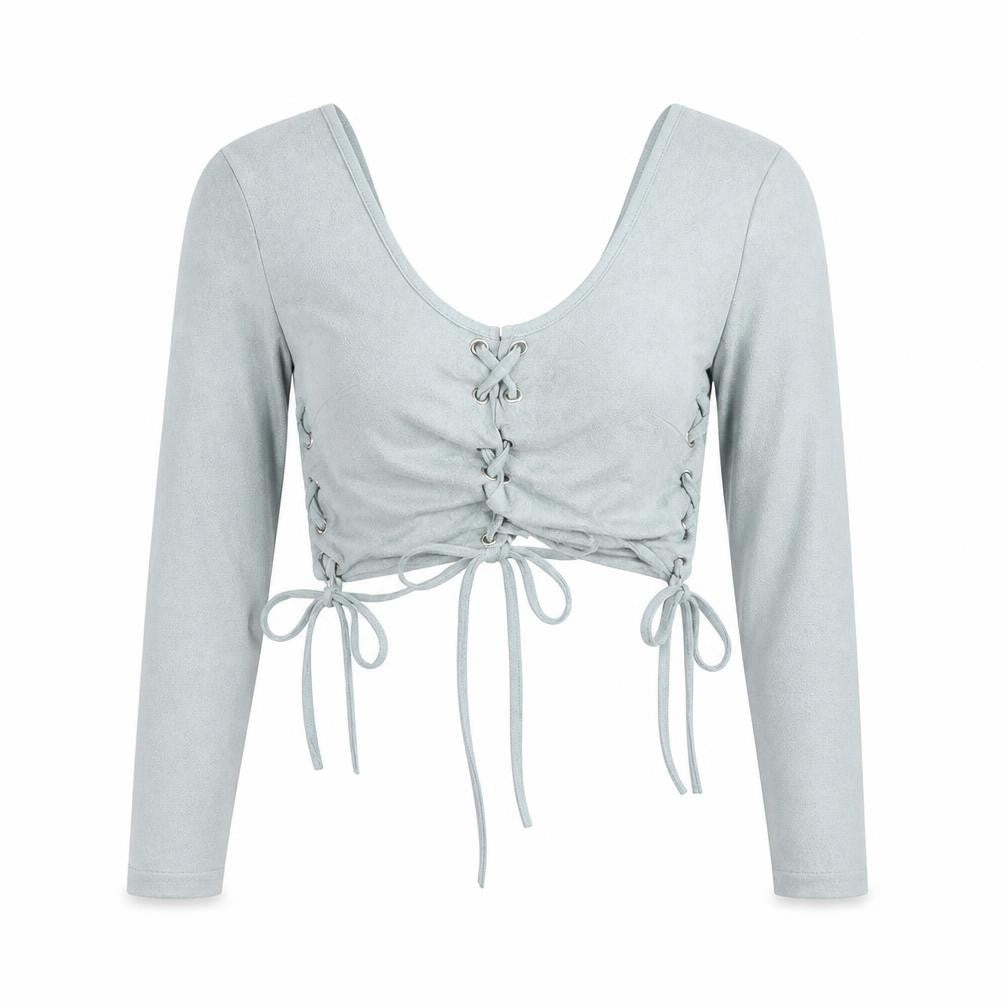 Womens UK Size 10 Missguided Blue Cropped T-Shirt