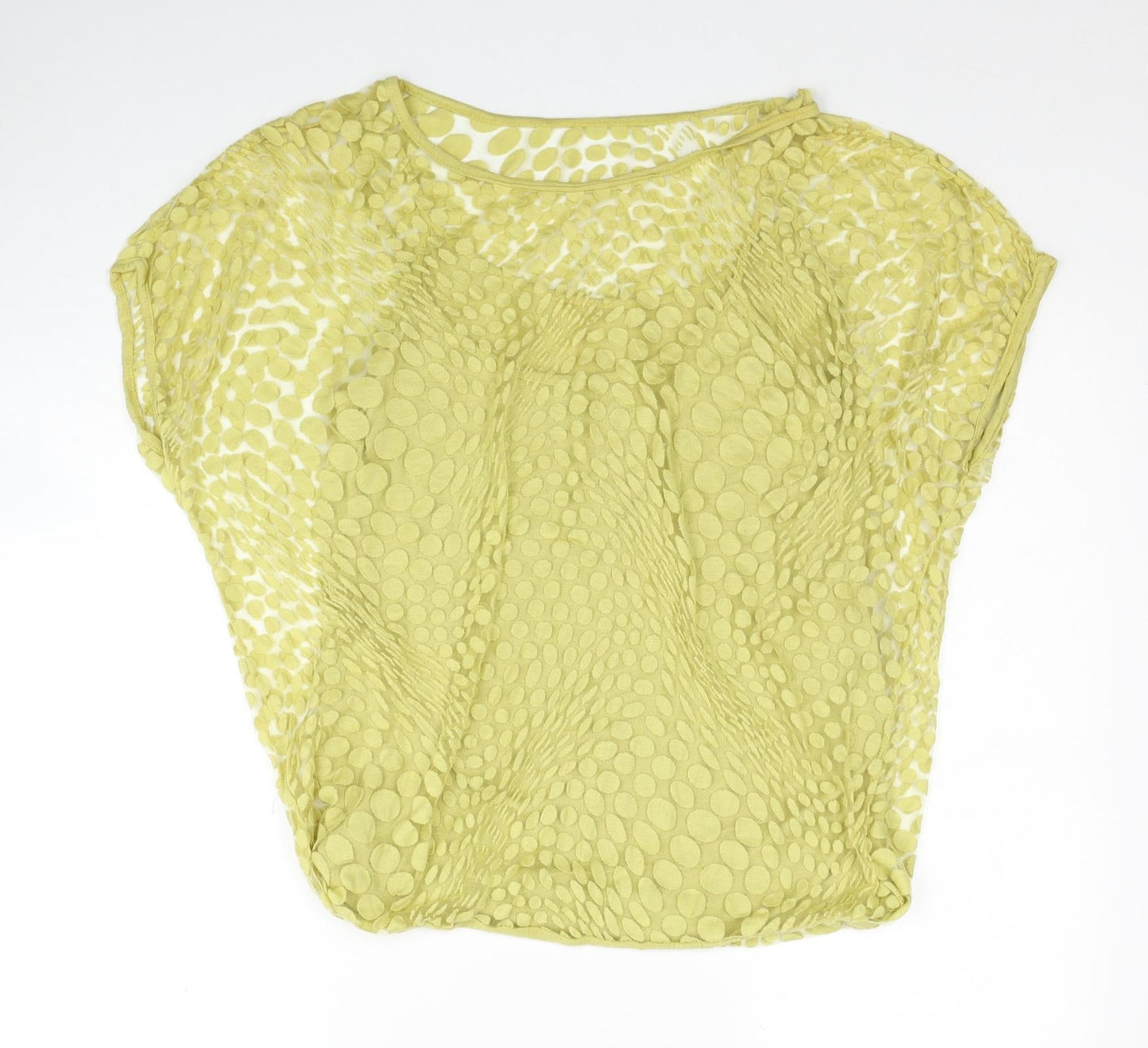 Womens UK Size 4XL Preworn Yellow Basic T-Shirt