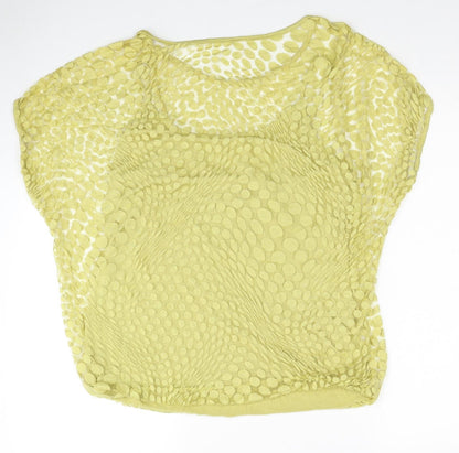 Womens UK Size 4XL Preworn Yellow Basic T-Shirt
