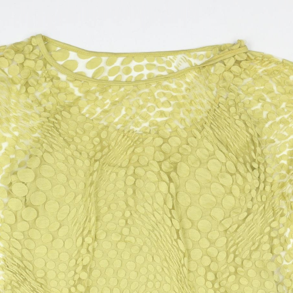 Womens UK Size 4XL Preworn Yellow Basic T-Shirt