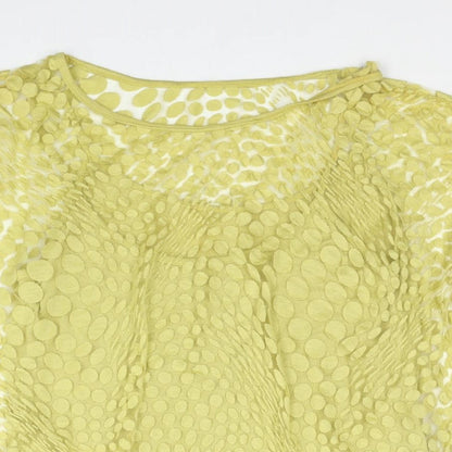 Womens UK Size 4XL Preworn Yellow Basic T-Shirt