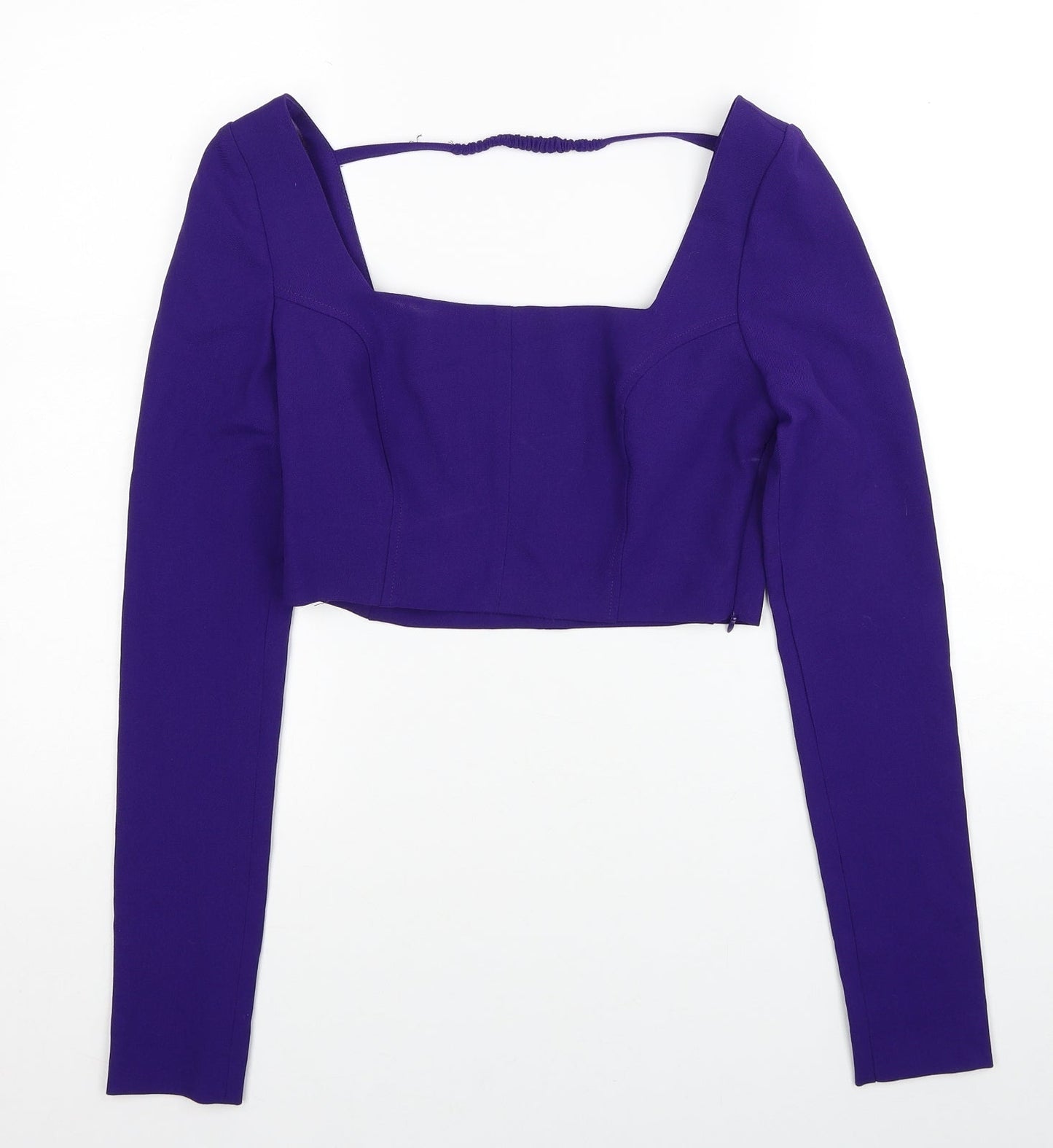 Womens UK Size XS Zara Purple Cropped Blouse