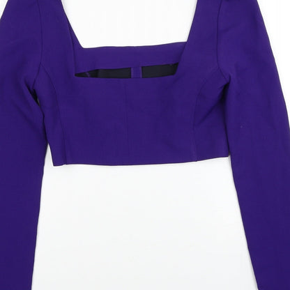Womens UK Size XS Zara Purple Cropped Blouse