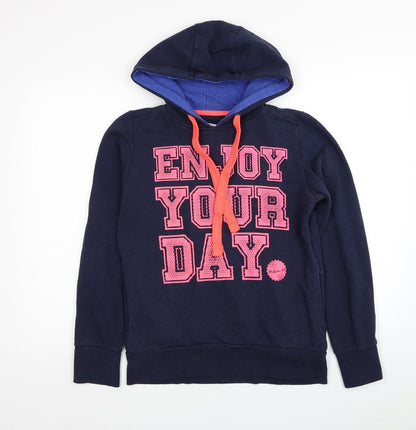Sublevel Womens Blue Polyester Pullover Hoodie Size M Pullover - Enjoy Your Day