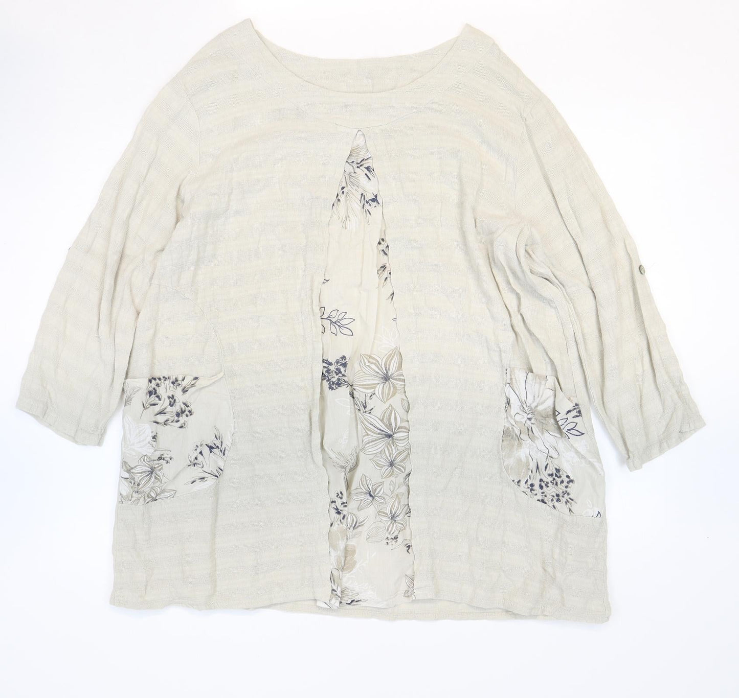 Womens UK Size One Size Preworn Beige Basic Blouse