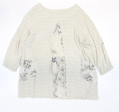 Womens UK Size One Size Preworn Beige Basic Blouse