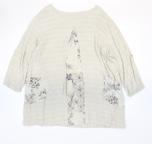 Womens UK Size One Size Preworn Beige Basic Blouse