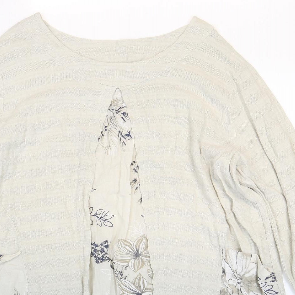 Womens UK Size One Size Preworn Beige Basic Blouse