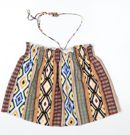 SheIn Womens Multicoloured Geometric Polyester Basic Tank Size S Halter