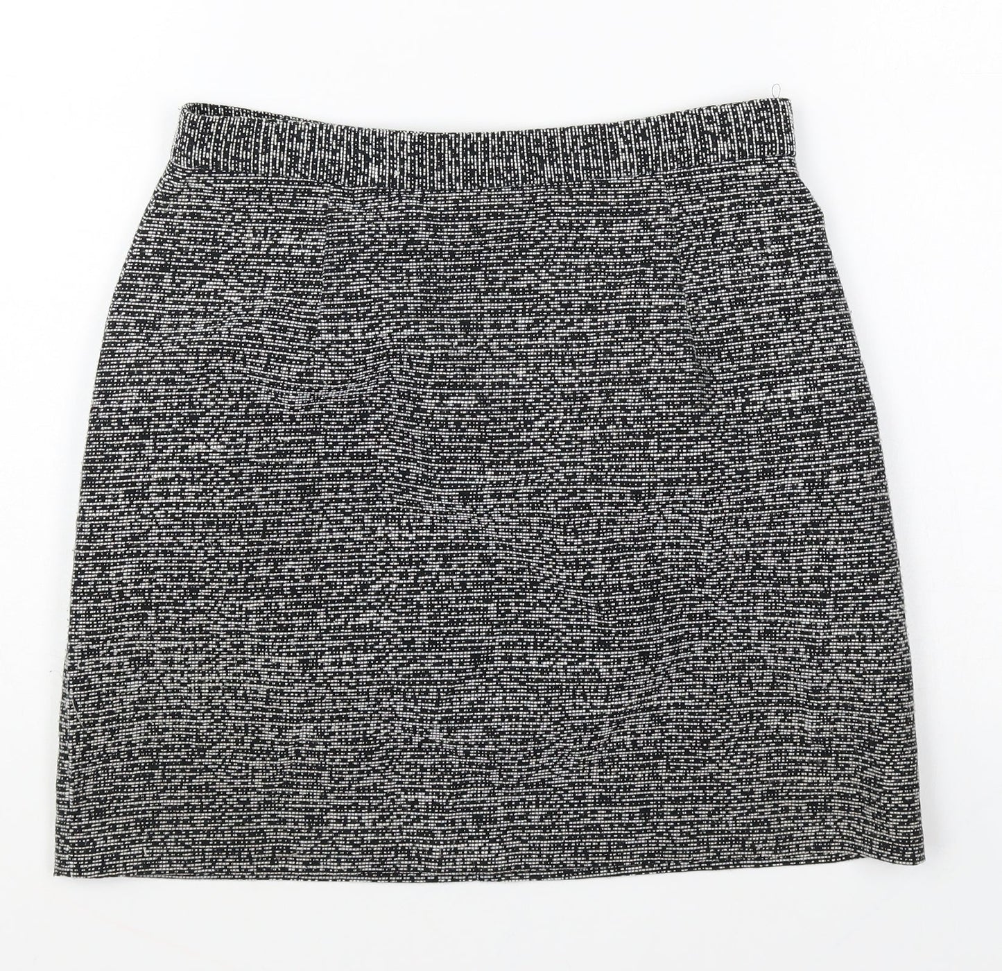 Monki Womens Grey Polyester Mini Skirt Size 8 Zip
