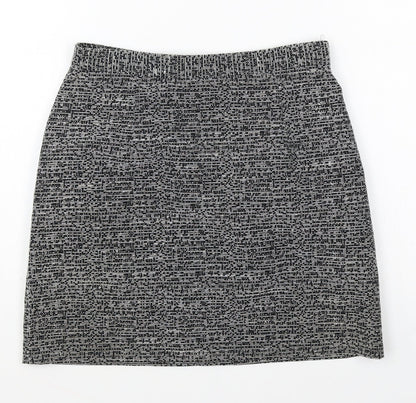 Monki Womens Grey Polyester Mini Skirt Size 8 Zip