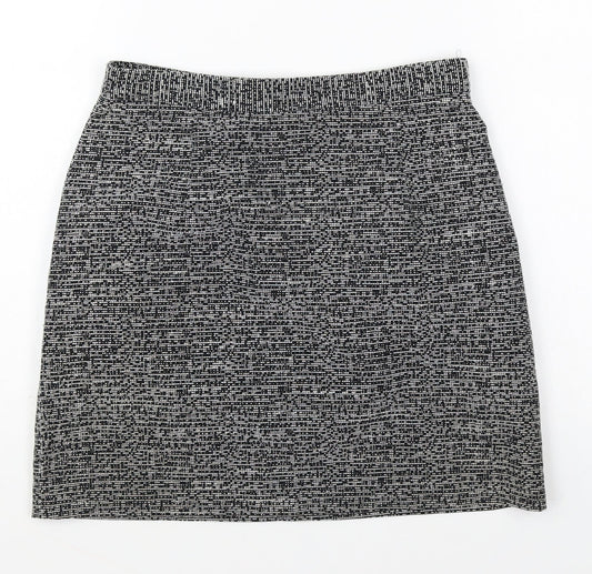 Monki Womens Grey Polyester Mini Skirt Size 8 Zip