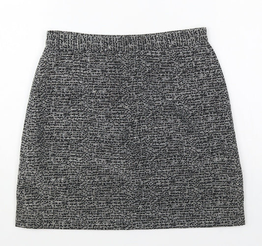 Monki Womens Grey Polyester Mini Skirt Size 8 Zip
