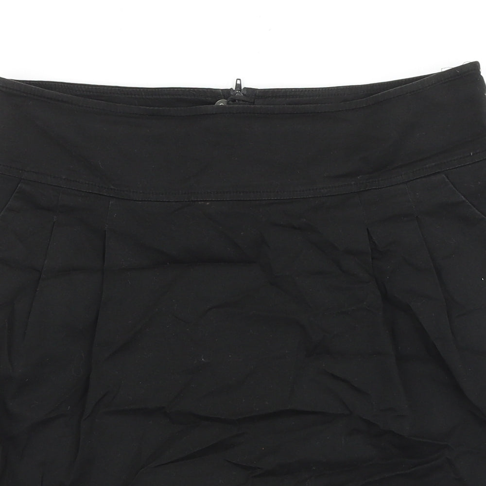 Divided Womens Black Cotton Straight & Pencil Skirt Size 8 Zip