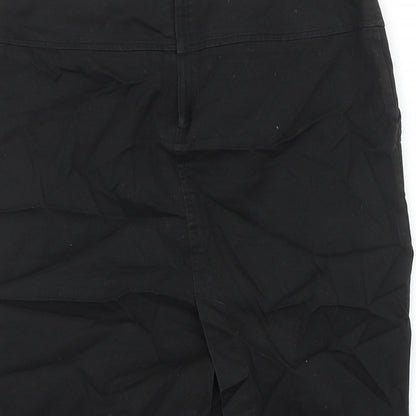 Divided Womens Black Cotton Straight & Pencil Skirt Size 8 Zip