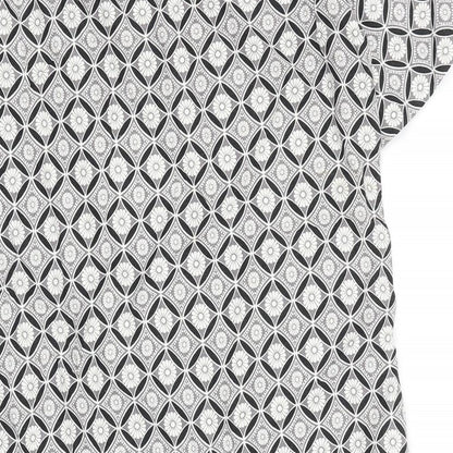 NEXT Womens Black Geometric 100% Cotton Shift Size 6 Round Neck Pullover