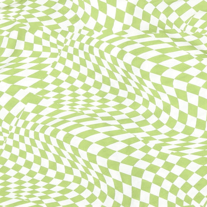 Primark Womens Green Geometric Polyester Basic Button-Up Size 12 Collared - Box Fit Shirt