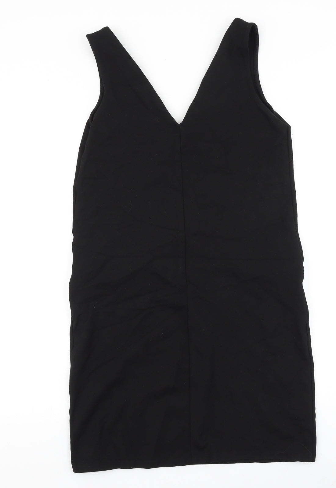 NEXT Womens Black Polyester Tank Dress Size 10 V-Neck Zip