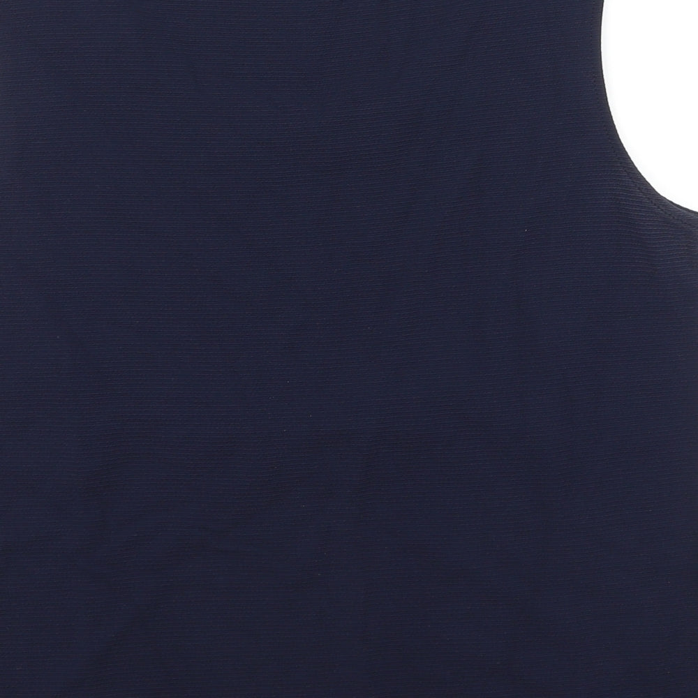 CC Womens Blue Viscose Basic Tank Size L Boat Neck