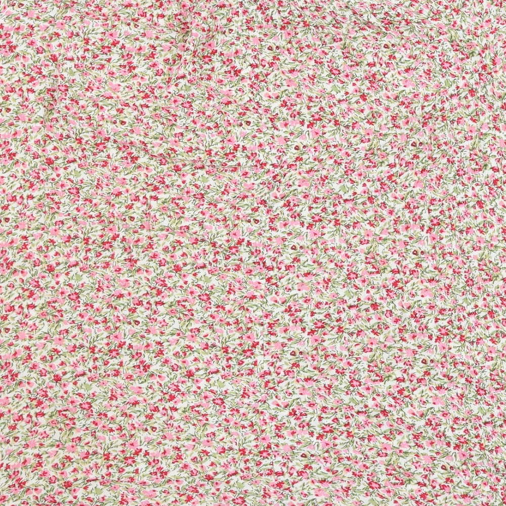 Primark Womens Multicoloured Floral Polyester Basic T-Shirt Size 14 Off the Shoulder