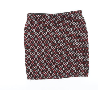 Preworn Womens Red Geometric Polyester Bandage Skirt Size 26