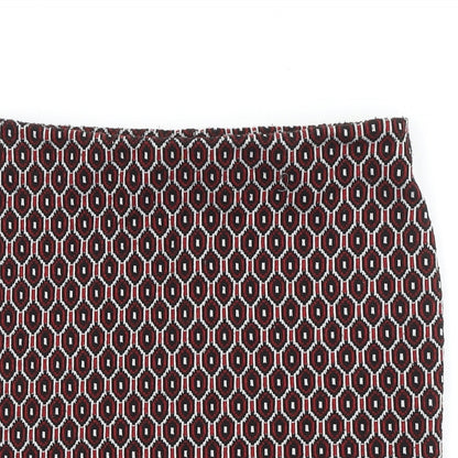 Preworn Womens Red Geometric Polyester Bandage Skirt Size 26