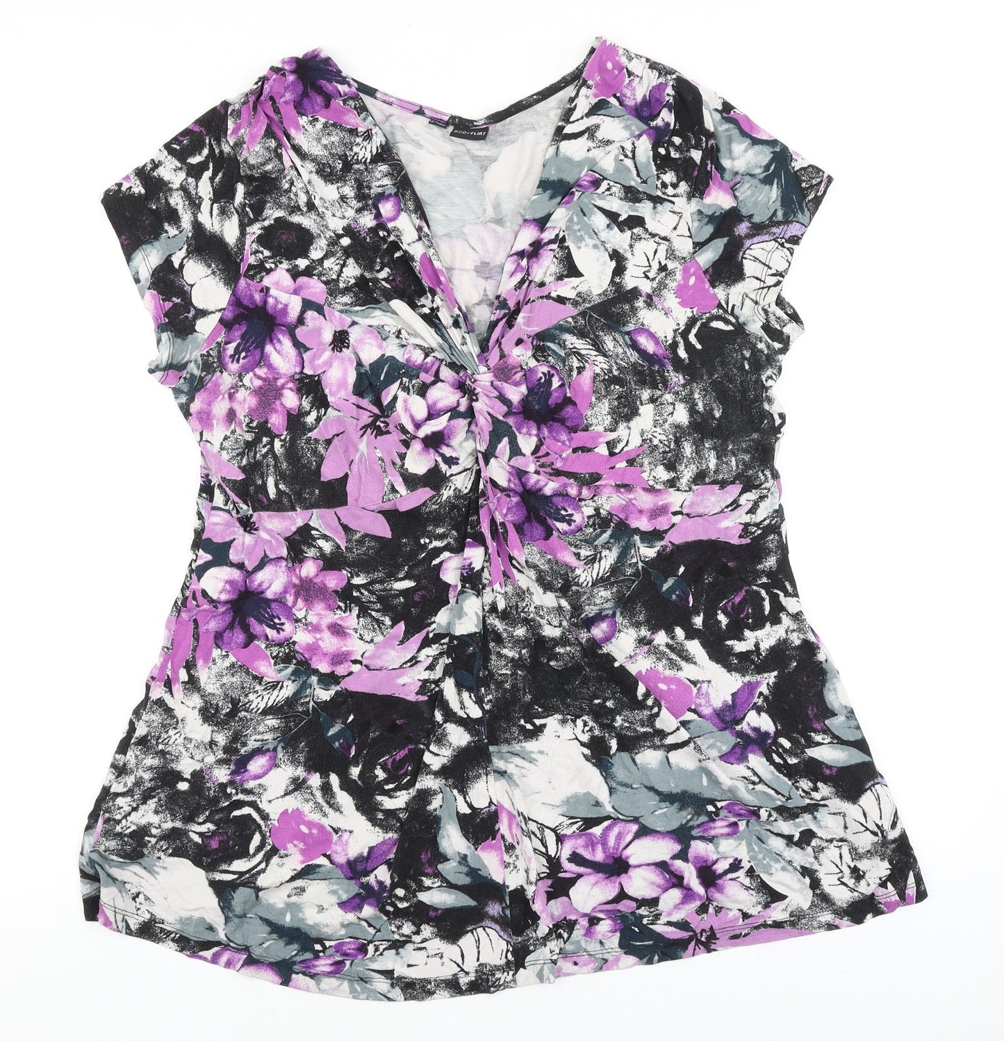 Womens UK Size L Body Flirt Purple Basic T-Shirt