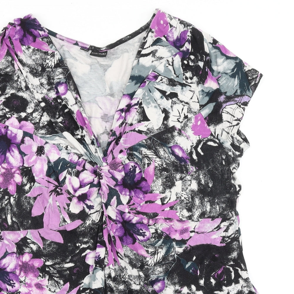 Womens UK Size L Body Flirt Purple Basic T-Shirt