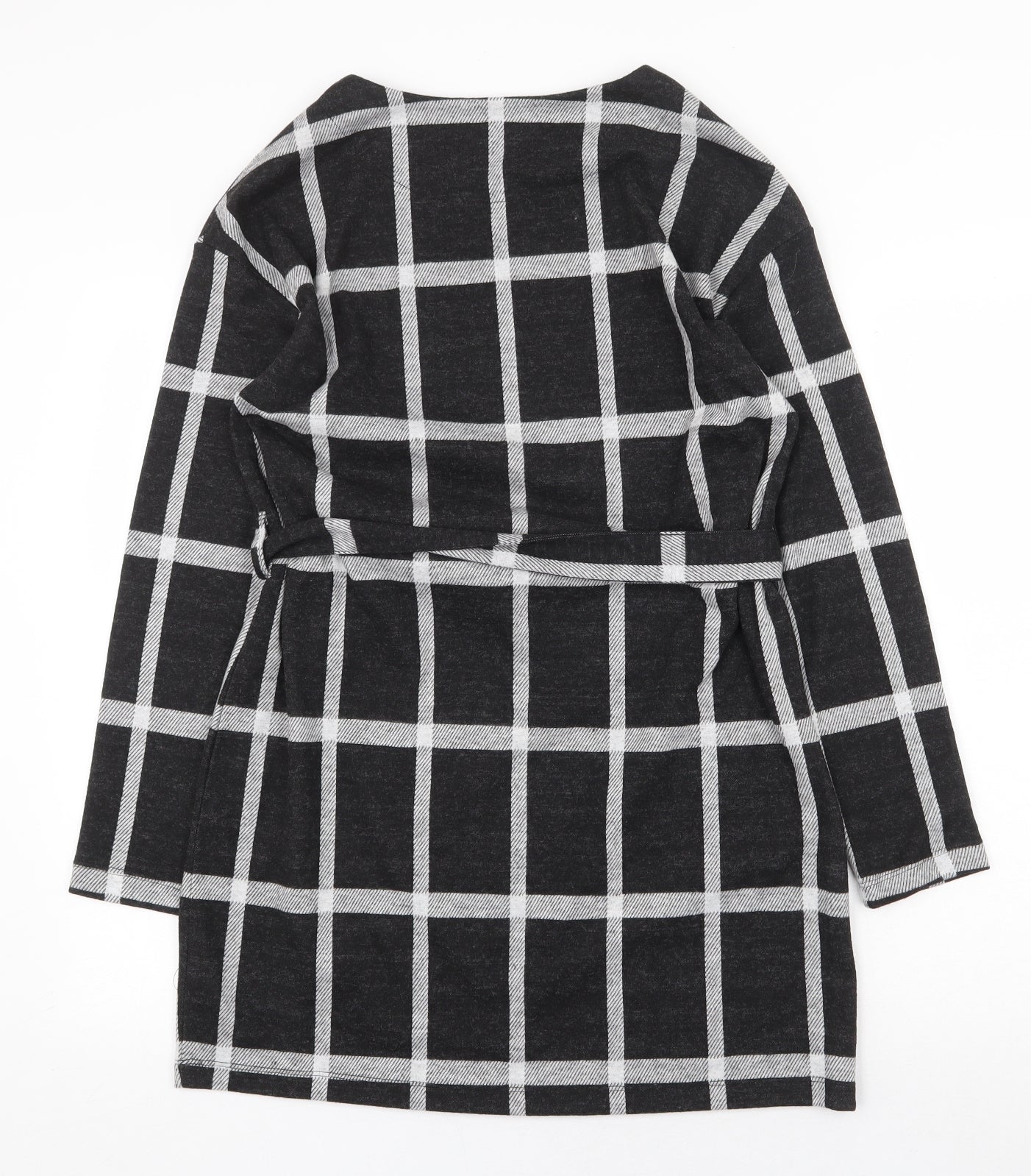 F&F Womens Black Geometric Polyester A-Line Size 10 Round Neck Tie