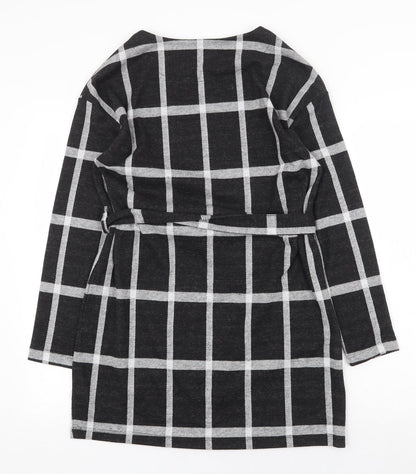 F&F Womens Black Geometric Polyester A-Line Size 10 Round Neck Tie