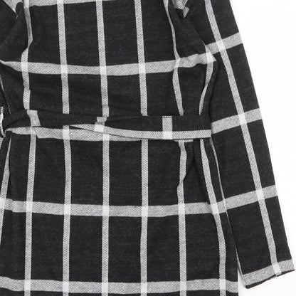 F&F Womens Black Geometric Polyester A-Line Size 10 Round Neck Tie