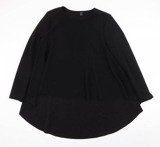 SheIn Womens Black Polyester Basic Blouse Size L Boat Neck