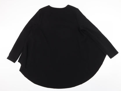 SheIn Womens Black Polyester Basic Blouse Size L Boat Neck