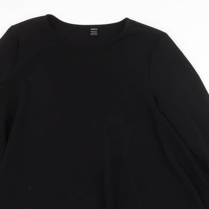 SheIn Womens Black Polyester Basic Blouse Size L Boat Neck