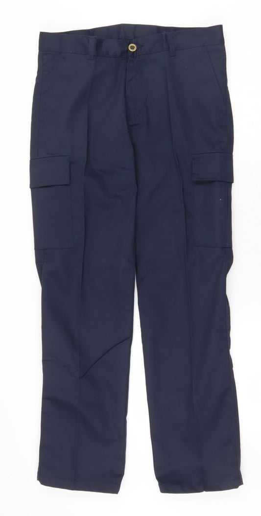 Womens UK Size 8 Uneek Regular Fit Carpenter Blue Trousers