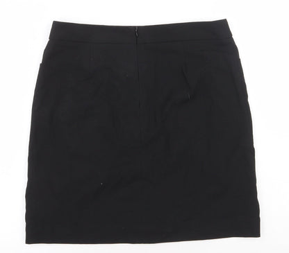 NEXT Womens Black Cotton A-Line Skirt Size 30 in Zip