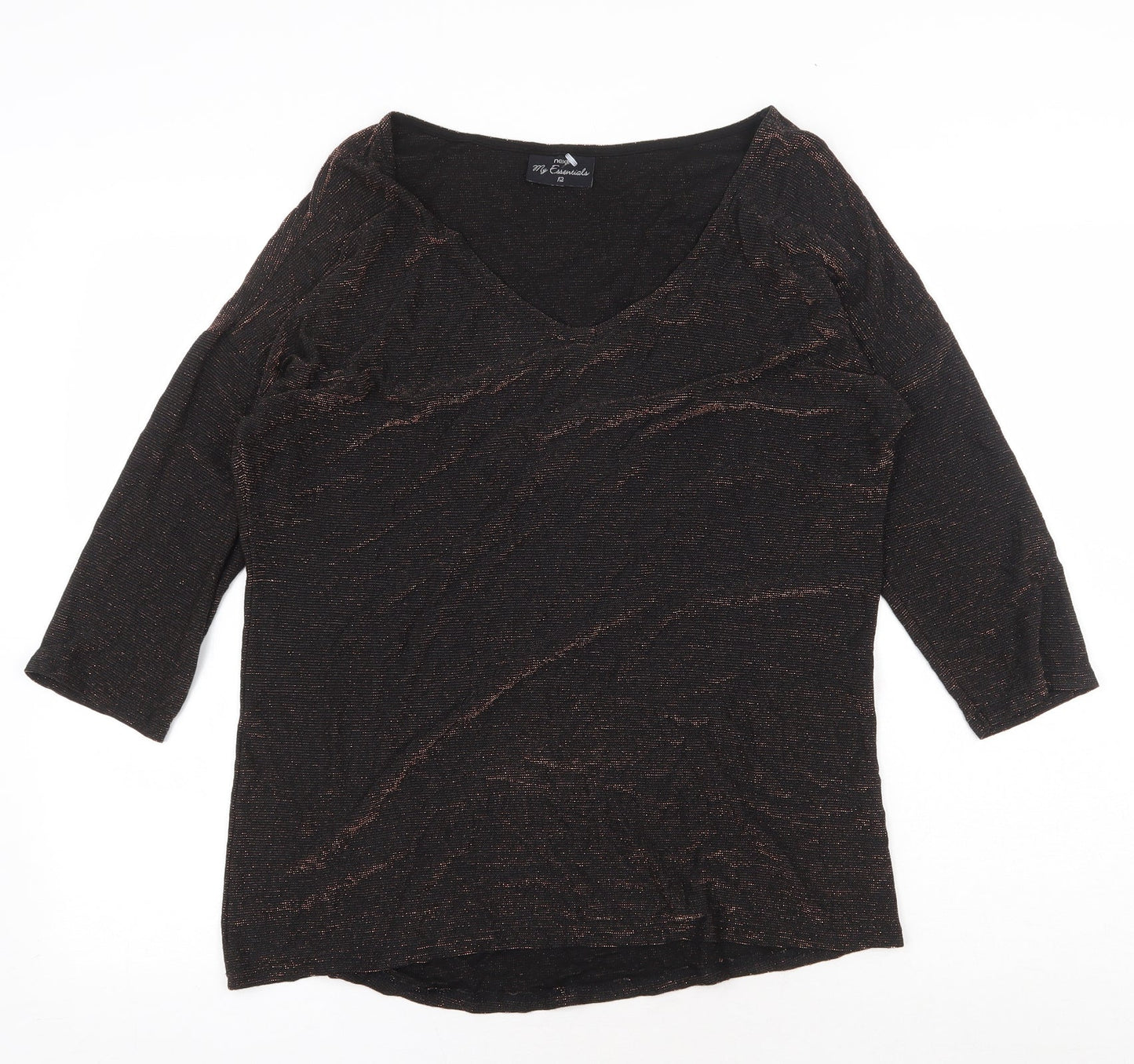 Womens UK Size 12 NEXT Black Basic Blouse