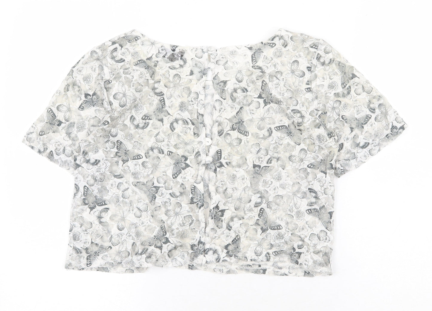 Womens UK Size 8 Topshop Grey Basic Blouse