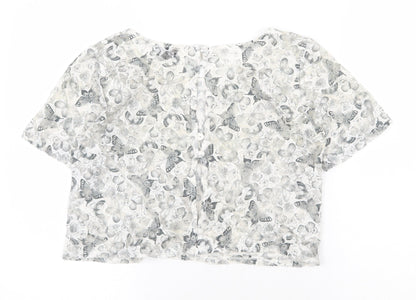 Womens UK Size 8 Topshop Grey Basic Blouse