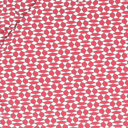Primark Womens Red Geometric Polyester Basic Blouse Size 14 Boat Neck