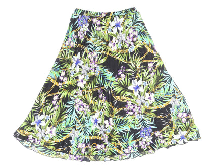 Primark Womens Multicoloured Floral Polyester Flare Skirt Size 8