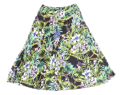 Primark Womens Multicoloured Floral Polyester Flare Skirt Size 8