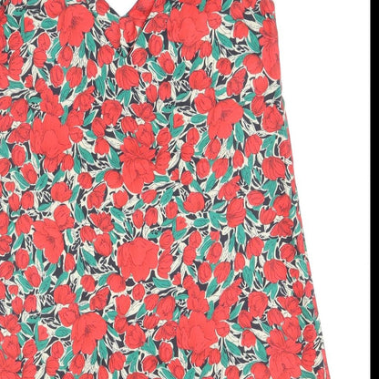 SheIn Womens Red Floral Polyester Tank Dress Size M V-Neck Pullover