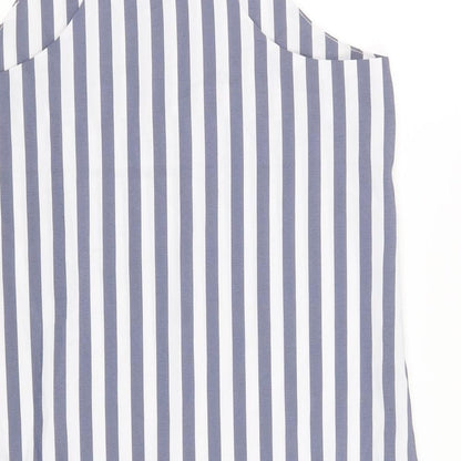 SheIn Womens Blue Striped Polyester Tank Dress Size M V-Neck Pullover