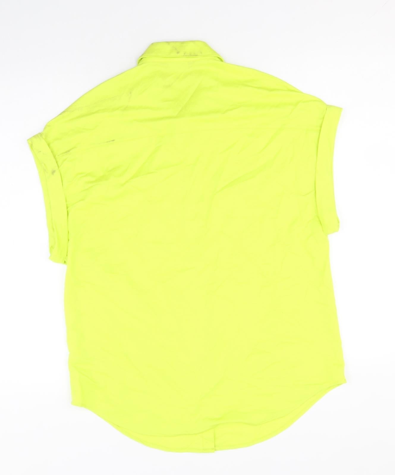 Womens UK Size 8 Marks and Spencer Green Basic Button-Up