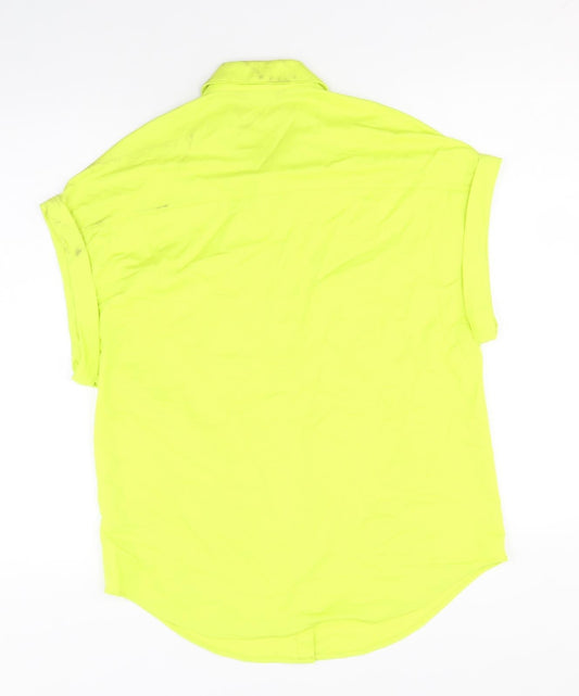 Womens UK Size 8 Marks and Spencer Green Basic Button-Up