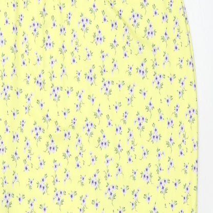 SheIn Womens Yellow Geometric Polyester Maxi Size L Off the Shoulder Pullover